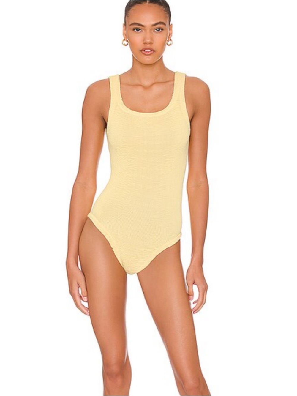 Hunza G Square Neck Lemon Swimsuit